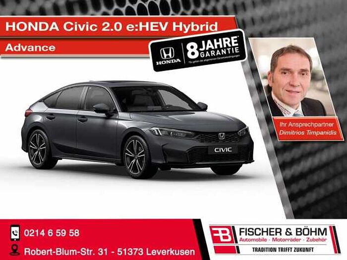 Honda Civic 2.0 e: HEV Hybrid Advance
